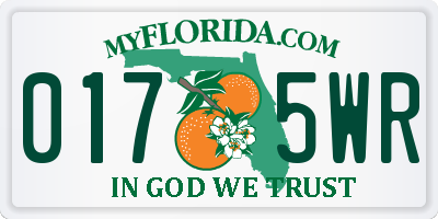 FL license plate 0175WR