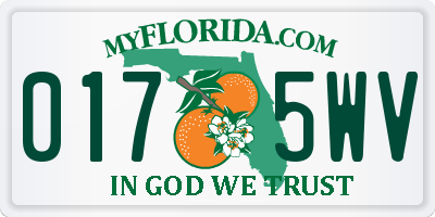 FL license plate 0175WV