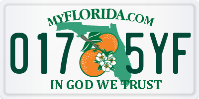 FL license plate 0175YF