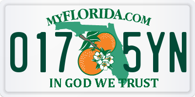 FL license plate 0175YN