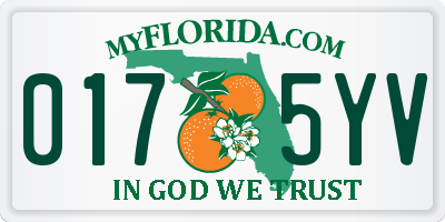 FL license plate 0175YV