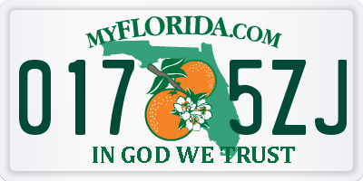 FL license plate 0175ZJ