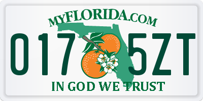 FL license plate 0175ZT