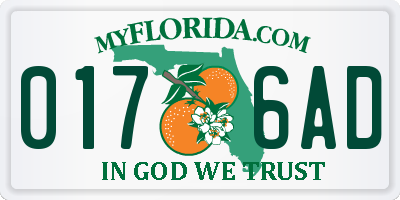 FL license plate 0176AD