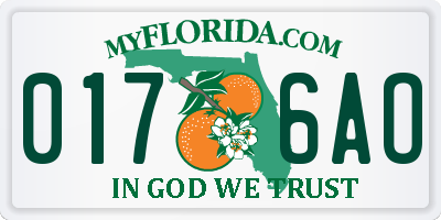 FL license plate 0176AO