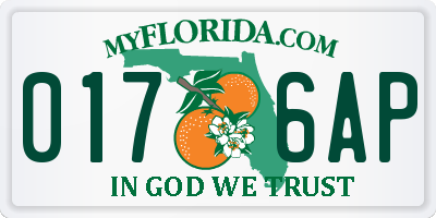 FL license plate 0176AP