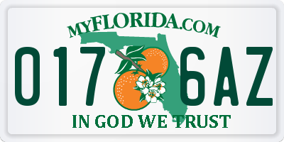 FL license plate 0176AZ