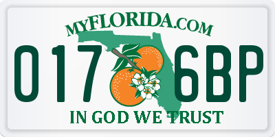 FL license plate 0176BP
