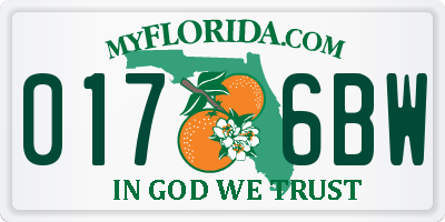 FL license plate 0176BW
