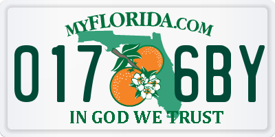 FL license plate 0176BY