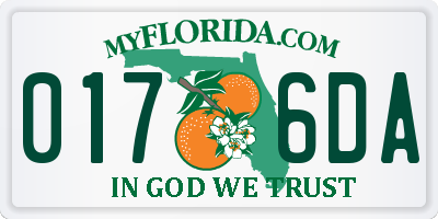 FL license plate 0176DA
