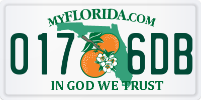 FL license plate 0176DB