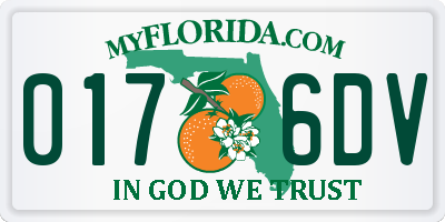 FL license plate 0176DV