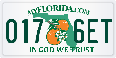 FL license plate 0176ET