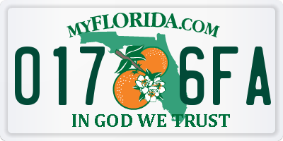 FL license plate 0176FA