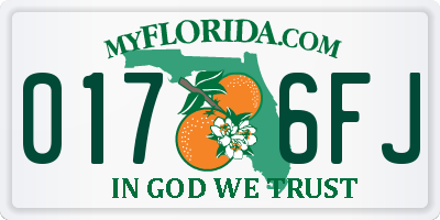 FL license plate 0176FJ