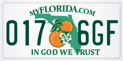 FL license plate 0176GF