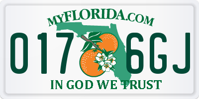 FL license plate 0176GJ