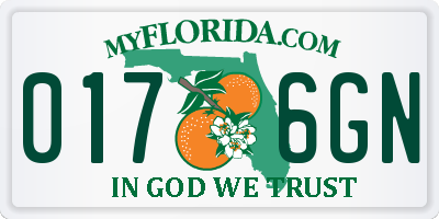 FL license plate 0176GN