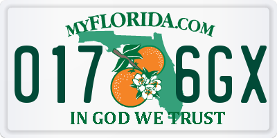 FL license plate 0176GX