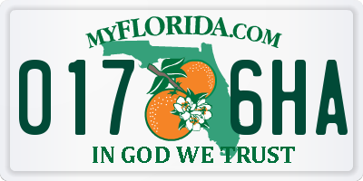 FL license plate 0176HA