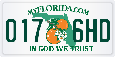 FL license plate 0176HD