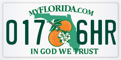 FL license plate 0176HR