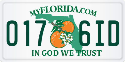 FL license plate 0176ID