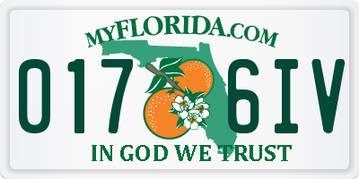 FL license plate 0176IV