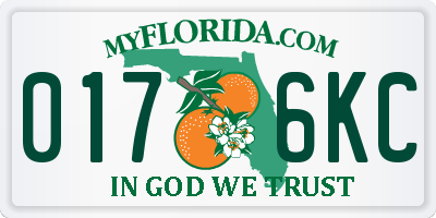 FL license plate 0176KC