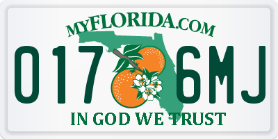 FL license plate 0176MJ
