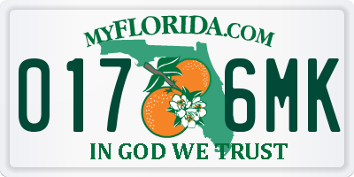 FL license plate 0176MK