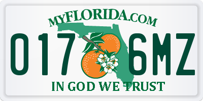 FL license plate 0176MZ
