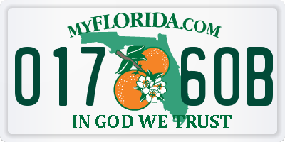 FL license plate 0176OB