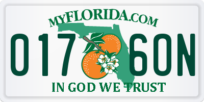 FL license plate 0176ON