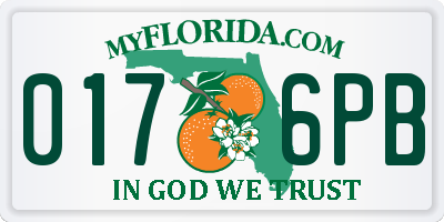 FL license plate 0176PB