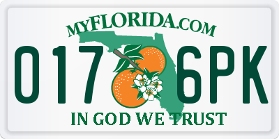 FL license plate 0176PK
