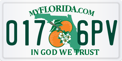 FL license plate 0176PV