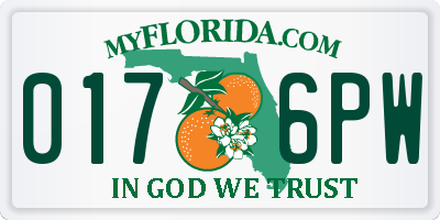 FL license plate 0176PW
