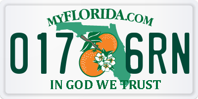 FL license plate 0176RN
