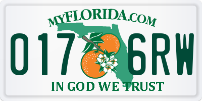 FL license plate 0176RW