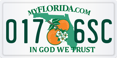 FL license plate 0176SC