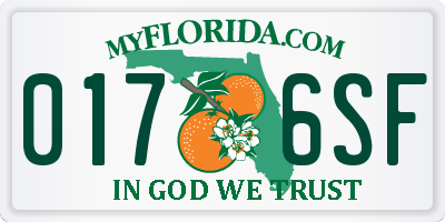 FL license plate 0176SF