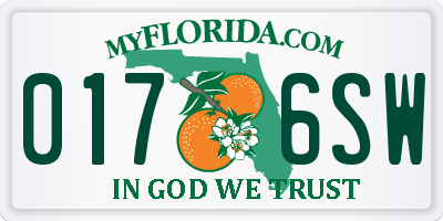 FL license plate 0176SW
