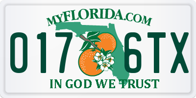 FL license plate 0176TX