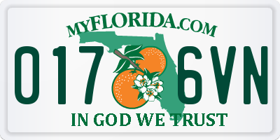 FL license plate 0176VN