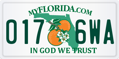 FL license plate 0176WA