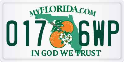 FL license plate 0176WP