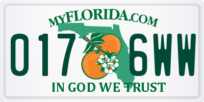 FL license plate 0176WW