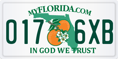 FL license plate 0176XB